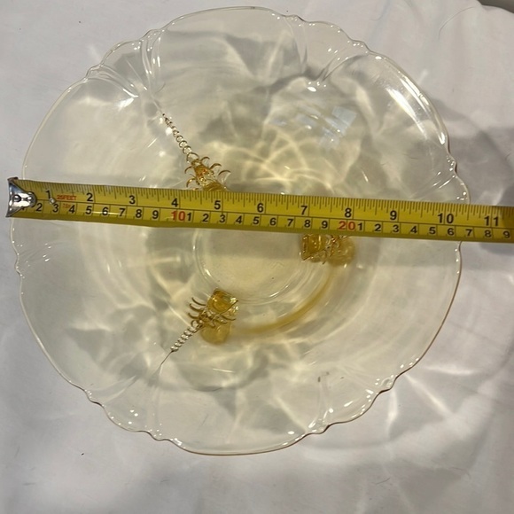 Heisey Vintage Empress “sahara Yellow”, 3 Dolphin Footed, Flared Bowl. - Picture 3 of 8
